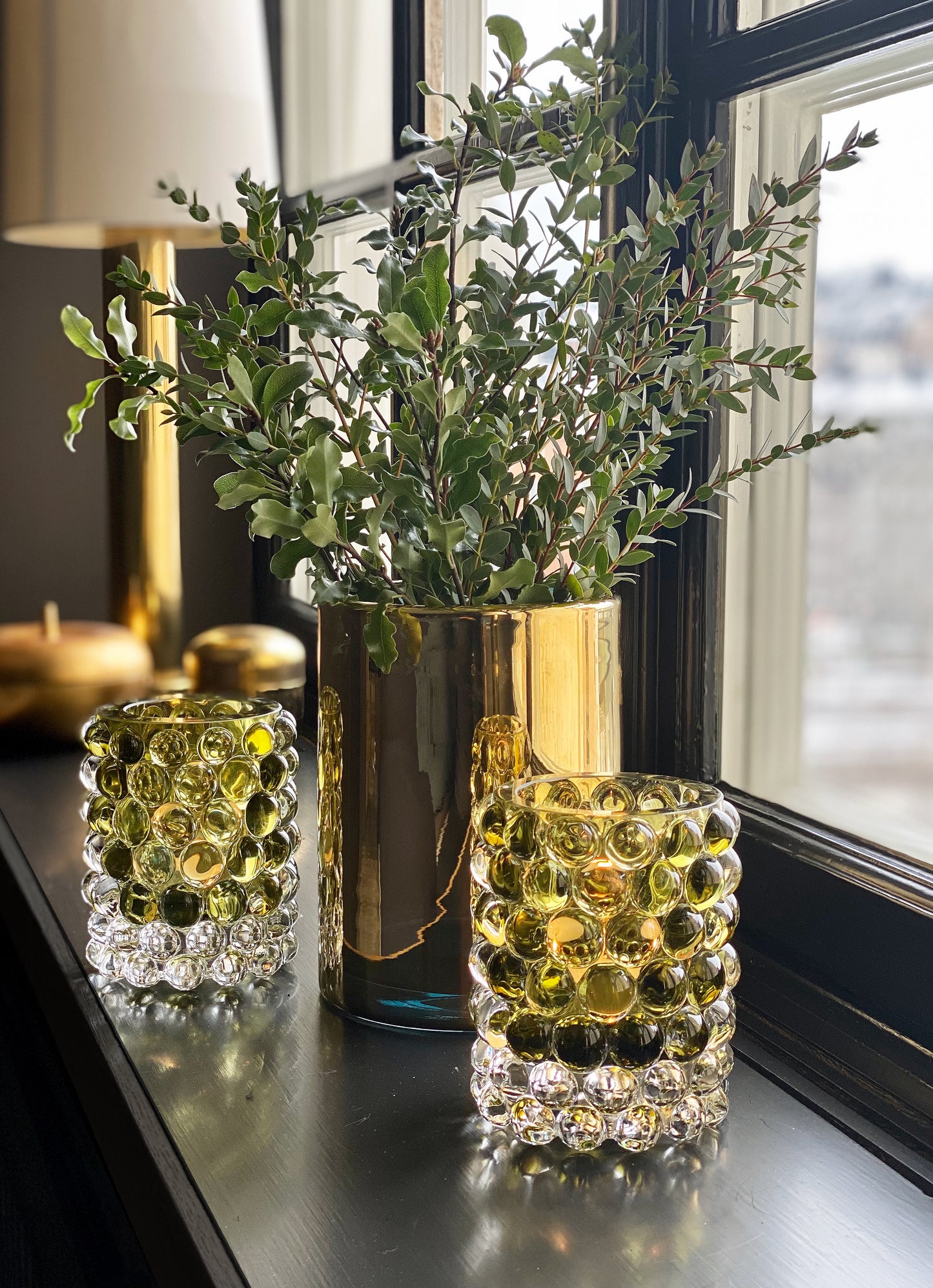 HURRICANE LAMP BOULE REGULAR, Olive Windlicht