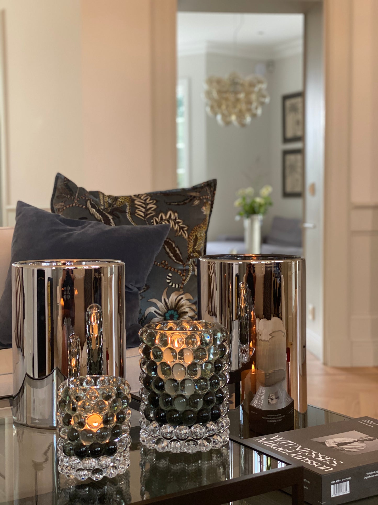 HURRICANE LAMP MEDIUM, Silver Windlicht