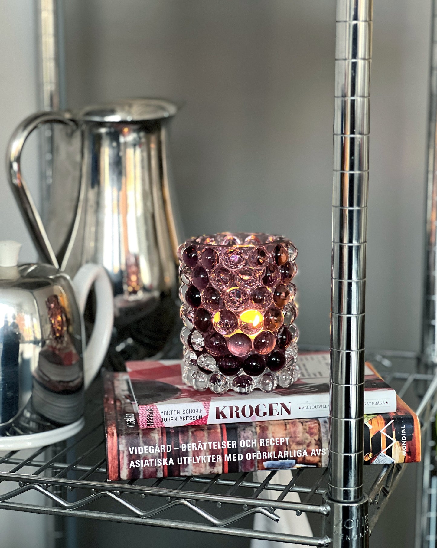 HURRICANE LAMP BOULE REGULAR, Heather Ljuslykta