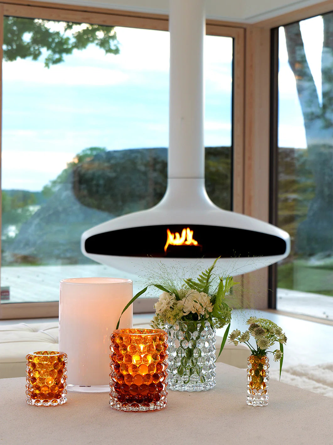 HURRICANE LAMP BOULE, Amber