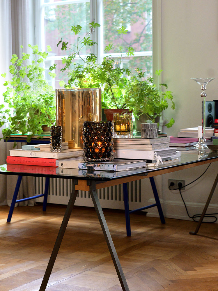 HURRICANE LAMP BOULE LARGE, Tobacco